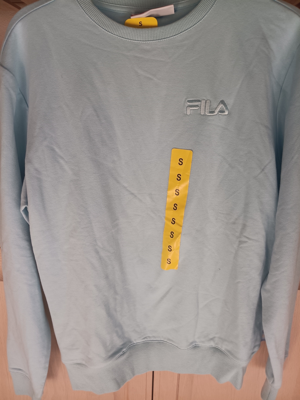 Fila Light Blue Men's Crewneck Sweatshirt with Embroidered Logo